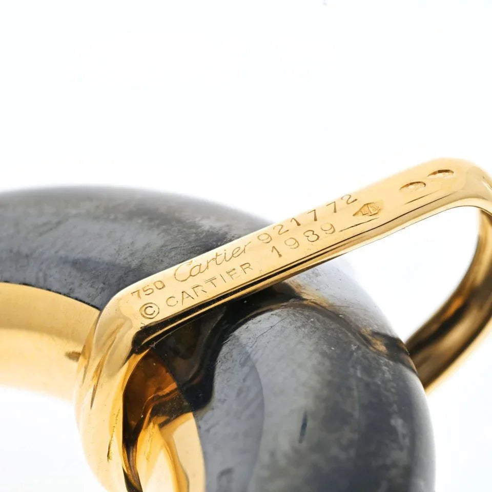 Carthttier 18K Yellow Gold Hematite Dolphine Pendant