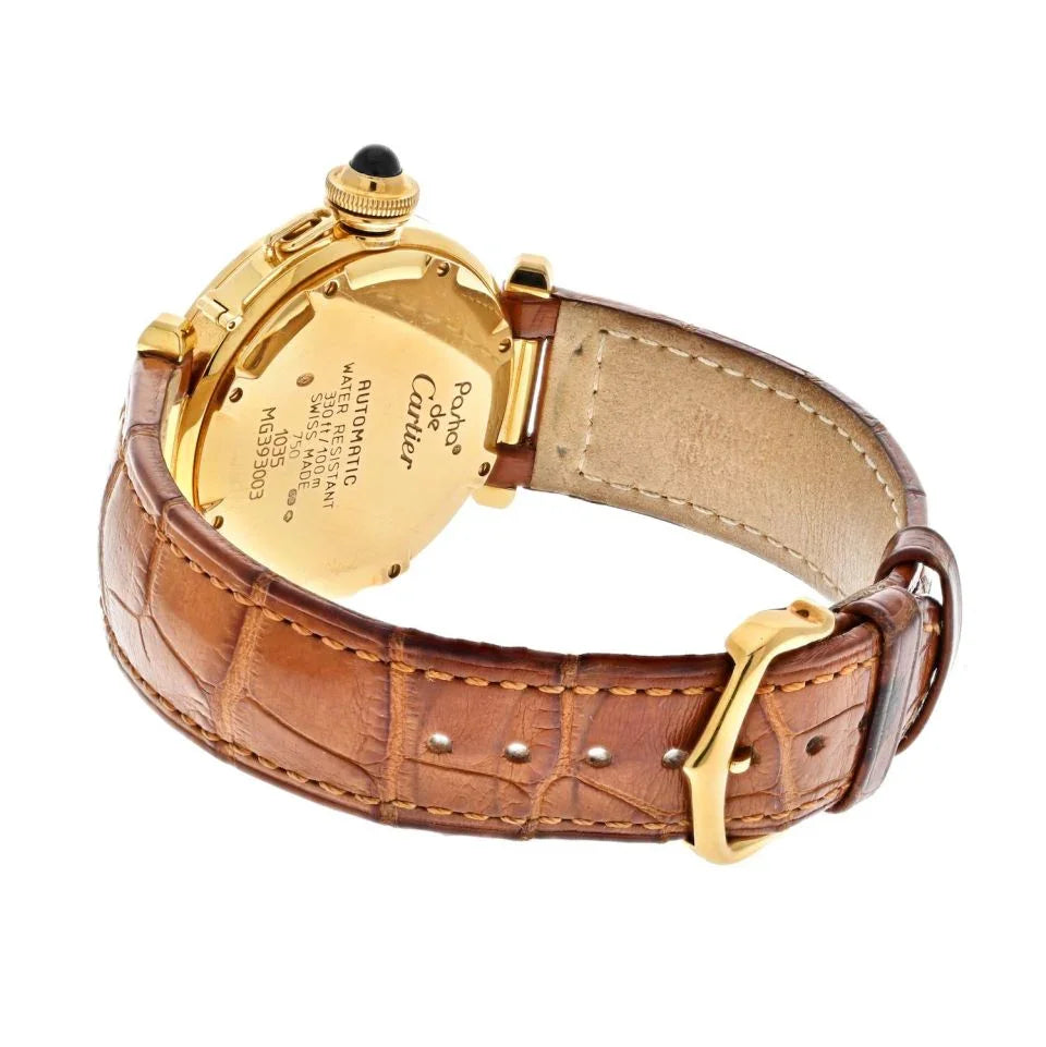 Carthttier 18K Yellow Gold Smooth Bezel White Dial Automatic Women Watch