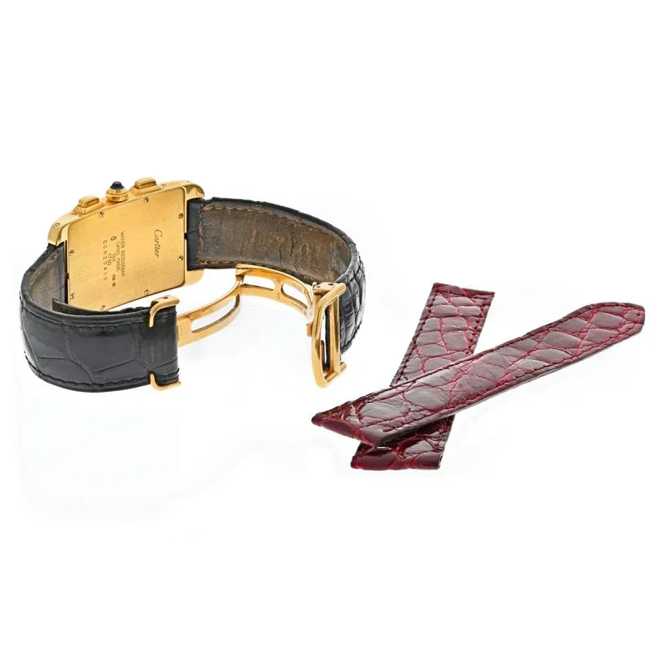 Carthttier Tank Americaine 18K Yellow Gold 1730 Women Watch