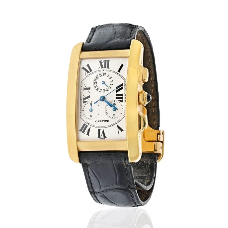 Carthttier Tank Americaine 18K Yellow Gold 1730 Women Watch