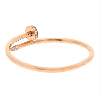 Carthttier Juste Un Clou 18K Yellow Gold Juste Un Clou Diamond Nail Bangle SZ 17 Bracelet