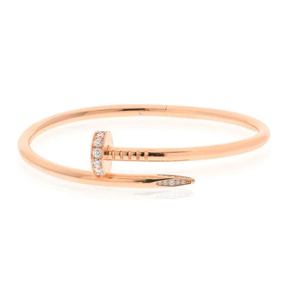 Carthttier Juste Un Clou 18K Yellow Gold Juste Un Clou Diamond Nail Bangle SZ 17 Bracelet