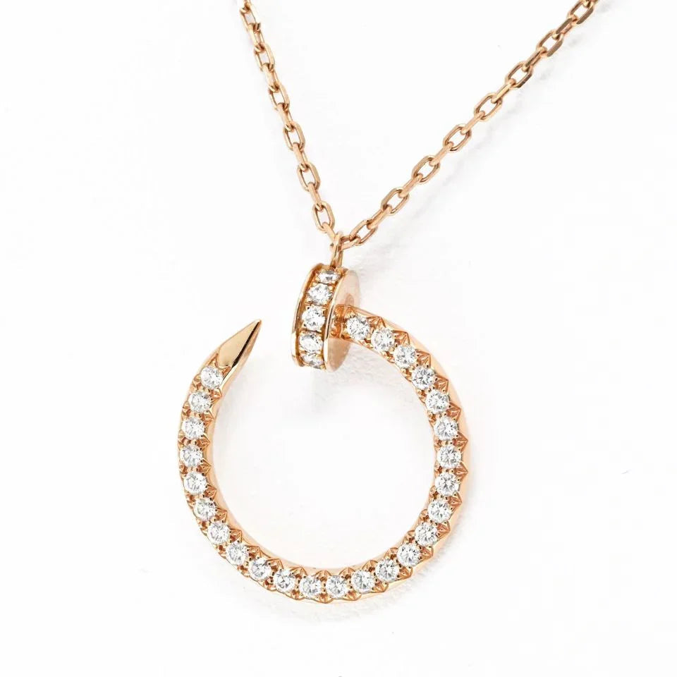 Carthttier Juste Un Clou 18K Rose Gold Juste Un Clou Pave Diamond Pendant Necklace