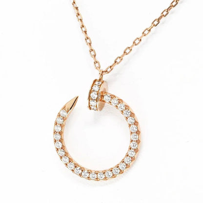 Carthttier Juste Un Clou 18K Rose Gold Juste Un Clou Pave Diamond Pendant Necklace