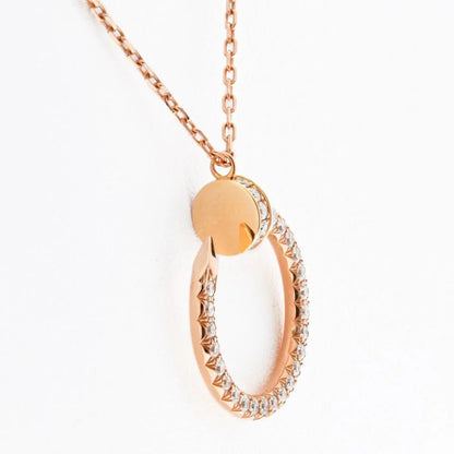 Carthttier Juste Un Clou 18K Rose Gold Juste Un Clou Pave Diamond Pendant Necklace