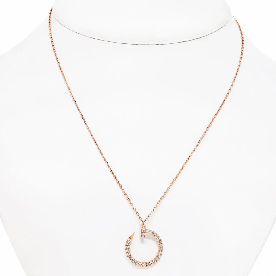 Carthttier Juste Un Clou 18K Rose Gold Juste Un Clou Pave Diamond Pendant Necklace