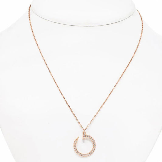 Carthttier Juste Un Clou 18K Rose Gold Juste Un Clou Pave Diamond Pendant Necklace