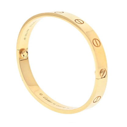 Carthttier Love 18K Yellow Gold Love Bangle Size 16 Bracelet