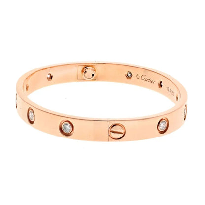 Carthttier 18K Rose Gold Love Bracelet 10 Diamonds Bracelet