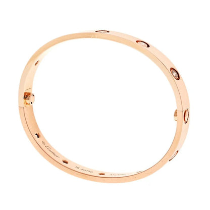 Carthttier 18K Rose Gold Love Bracelet 10 Diamonds Bracelet