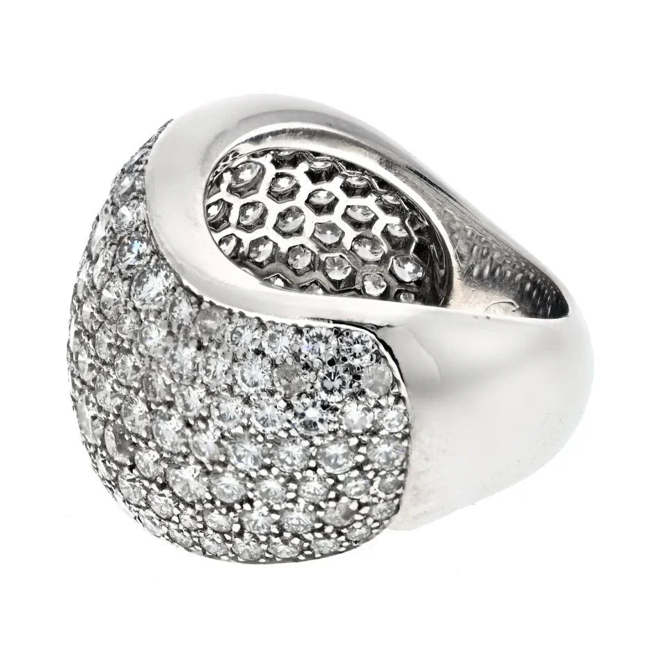 Carthttier 18K White Gold 5.00cttw Pave Multirow Diamond Ring