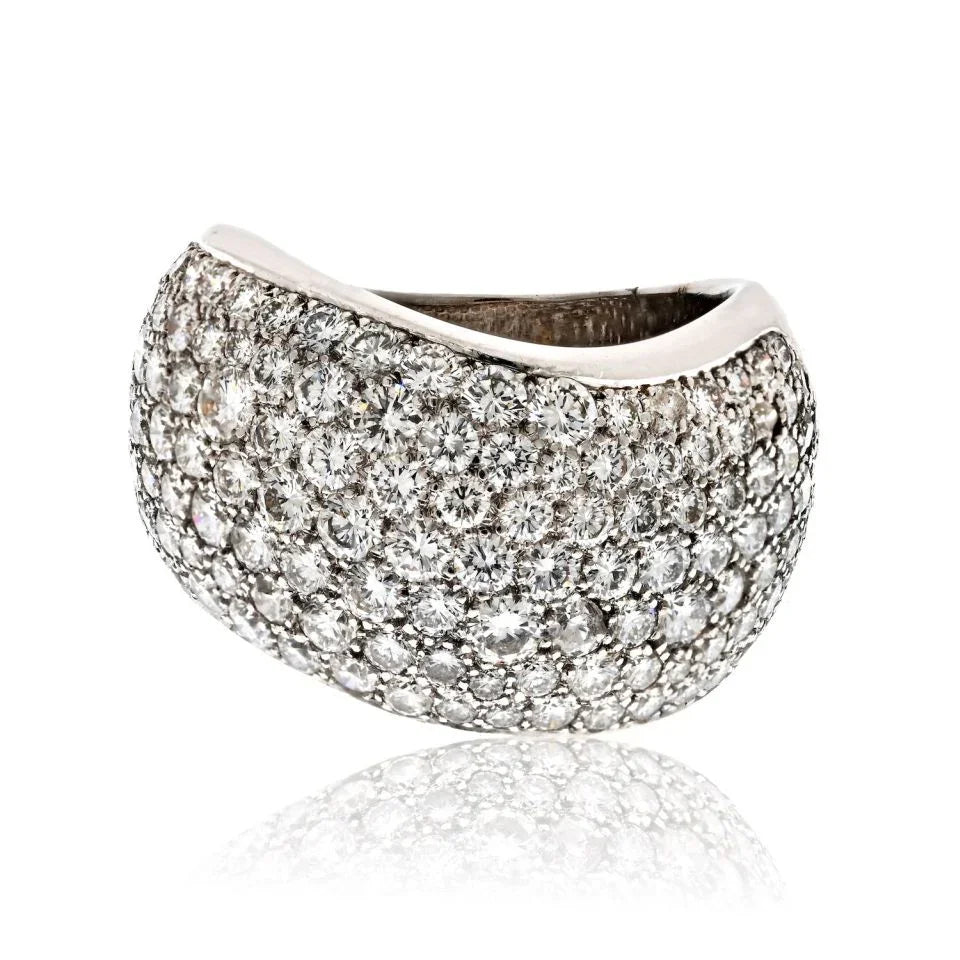 Carthttier 18K White Gold 5.00cttw Pave Multirow Diamond Ring