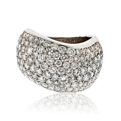 Carthttier 18K White Gold 5.00cttw Pave Multirow Diamond Ring