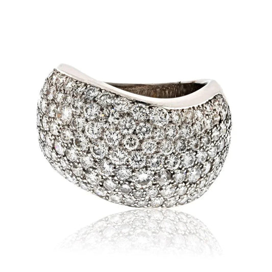 Carthttier 18K White Gold 5.00cttw Pave Multirow Diamond Ring