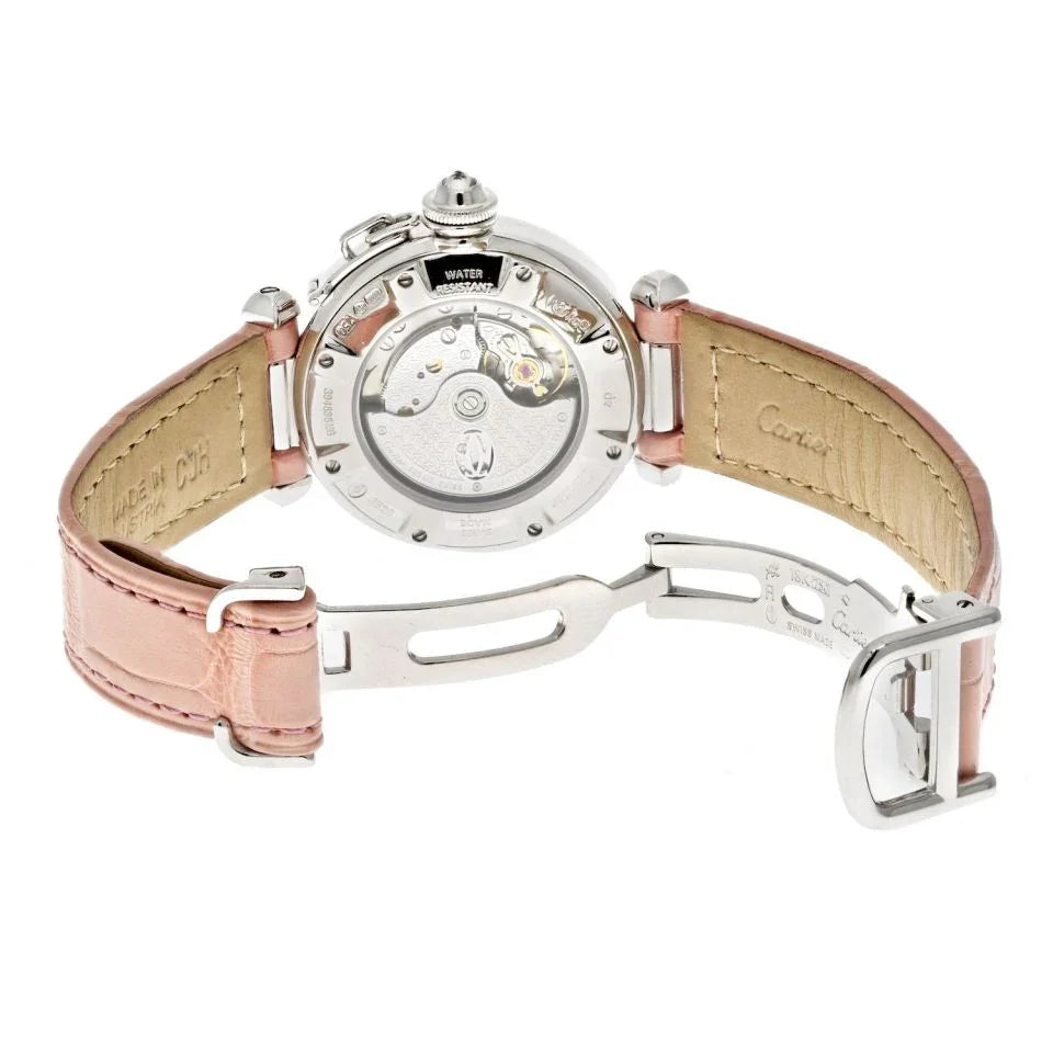 Carthttier 18K White Gold 32mm Pasha Factory Diamond Bezel 2528 Women Watch