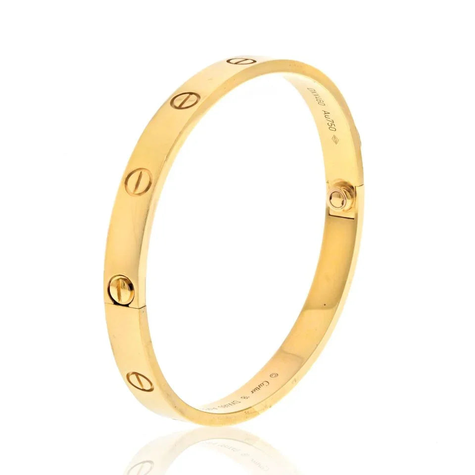 Carthttier Love 18K Yellow Gold Love Size 18 Bracelet