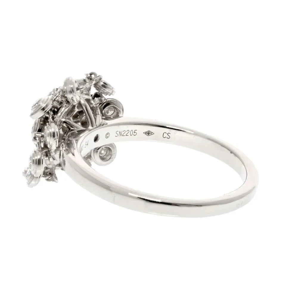 Carthttier 18K White Gold Diamant Leger De Diamond Cluster Ring