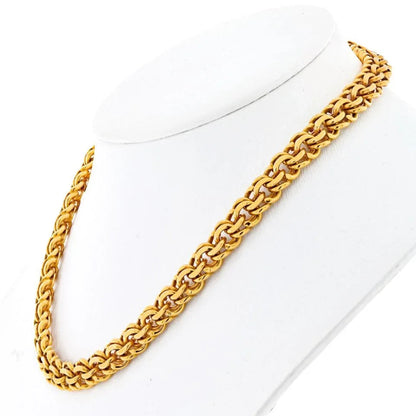 Carthttier 18K Yellow Gold Byzantine 16 inches Chain Necklace