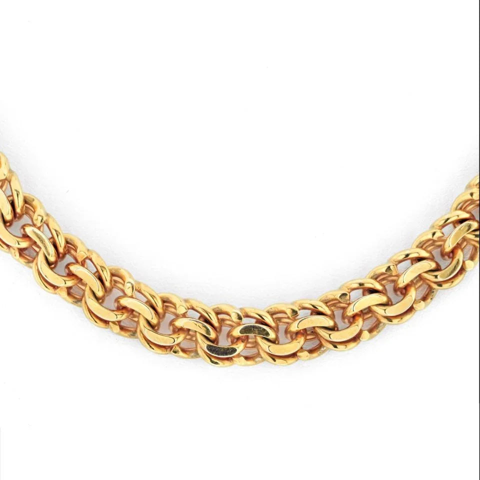 Carthttier 18K Yellow Gold Byzantine 16 inches Chain Necklace