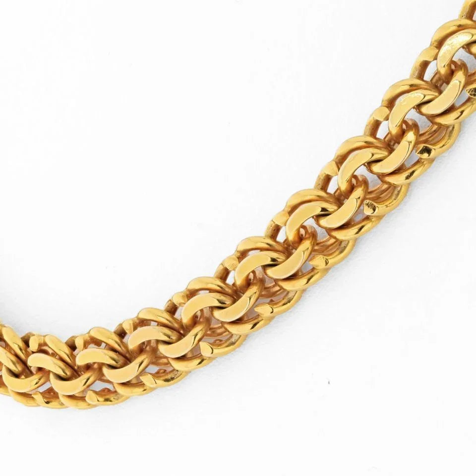 Carthttier 18K Yellow Gold Byzantine 16 inches Chain Necklace