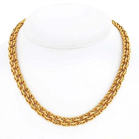 Carthttier 18K Yellow Gold Byzantine 16 inches Chain Necklace