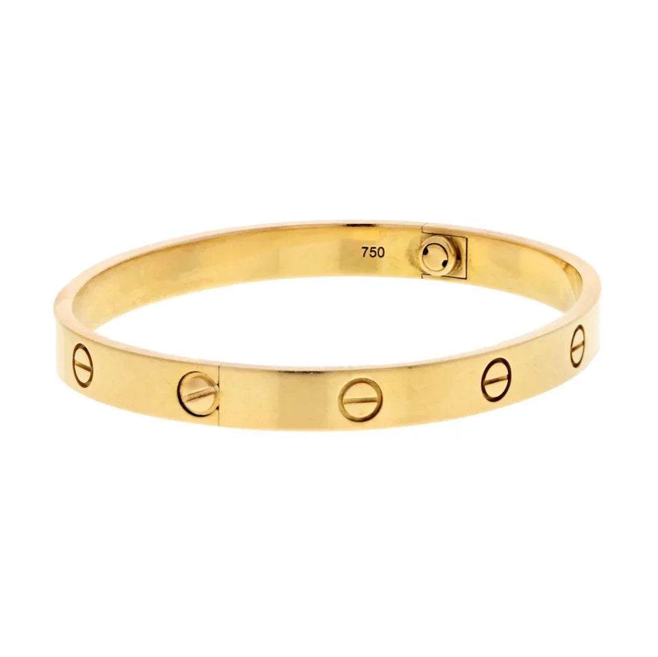 Carthttier Love 18K Yellow Gold Love Size 18 Bracelet