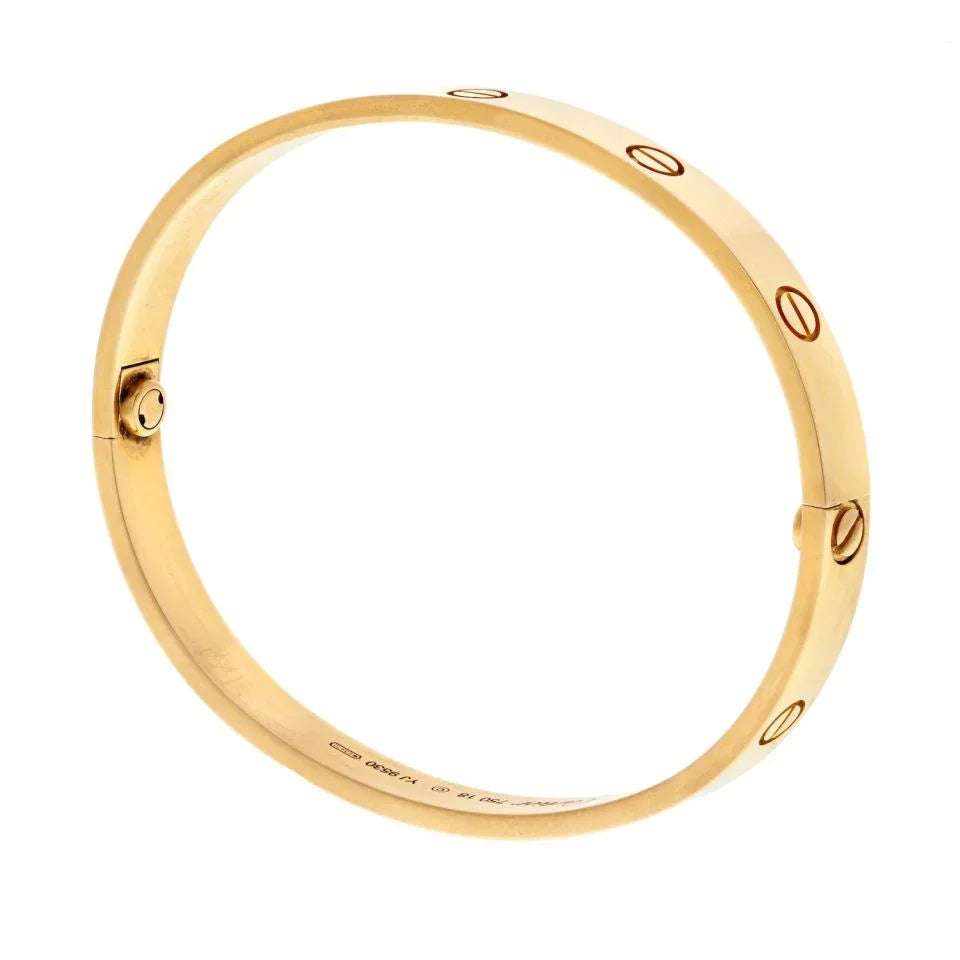 Carthttier Love 18K Yellow Gold Love Size 18 Bracelet