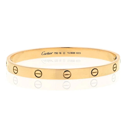 Carthttier Love 18K Yellow Gold Love Size 18 Bracelet