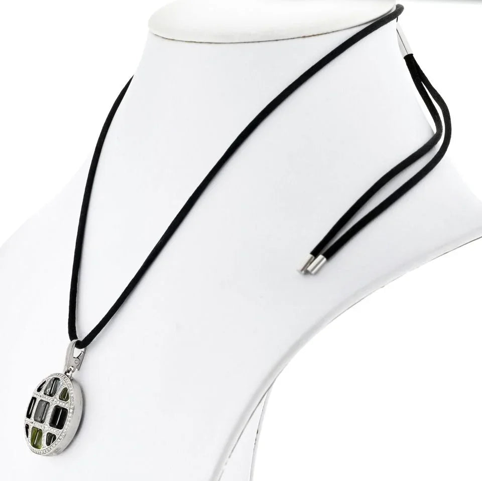Carthttier Pasha 18K White Gold Pasha Diamond Pendant On The Cord Necklace