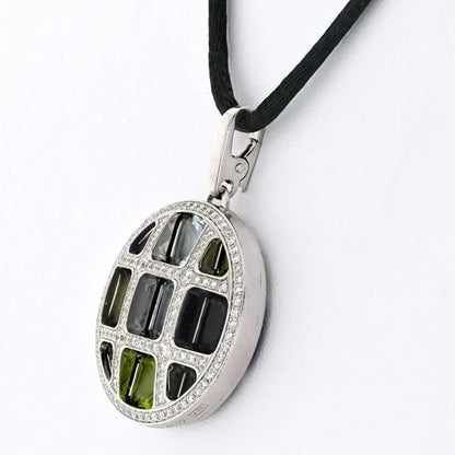 Carthttier Pasha 18K White Gold Pasha Diamond Pendant On The Cord Necklace