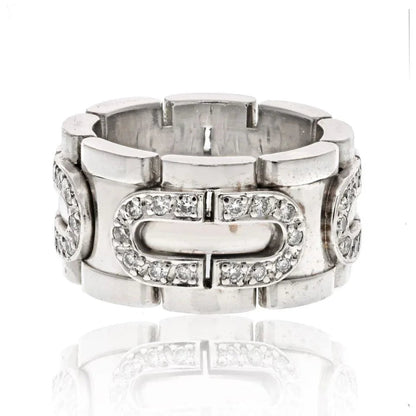 Carthttier 18K White Gold Panthere Maillon Ring