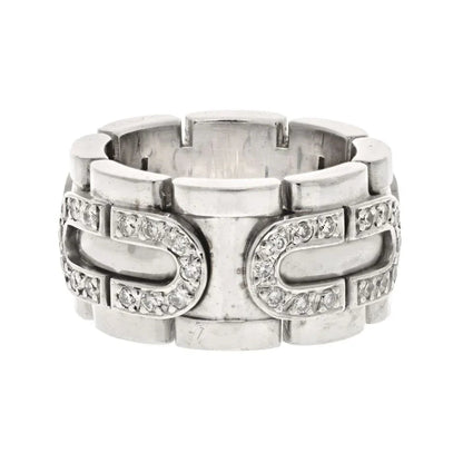 Carthttier 18K White Gold Panthere Maillon Ring
