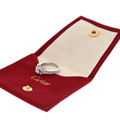 Carthttier Platinum Ballerine Solitaire  0.51ct Round Diamond Ring