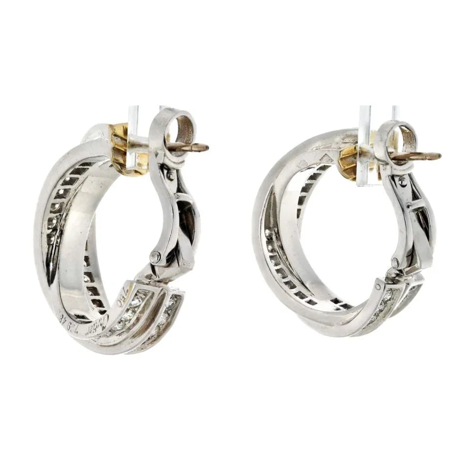 Carthttier Trinity 18K White Gold Trinity Diamond Earrings