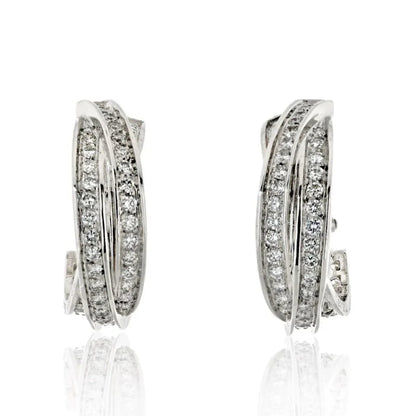 Carthttier Trinity 18K White Gold Trinity Diamond Earrings