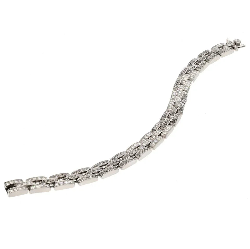 Carthttier 18K White Gold Maillon Black And White Natural Diamond Bracelet