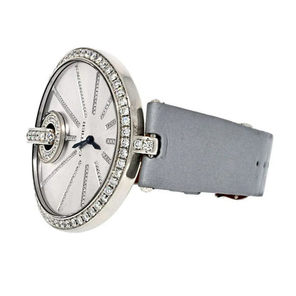 Carthttier 18K White Gold 50mm Captive Diamond Dial 3245 Women Watch