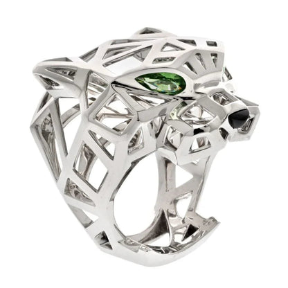 Carthttier 18K White Gold Panthere Skeleton EU 59 Ring