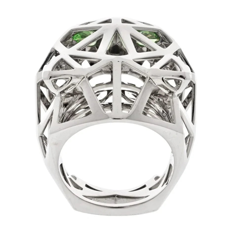 Carthttier 18K White Gold Panthere Skeleton EU 59 Ring