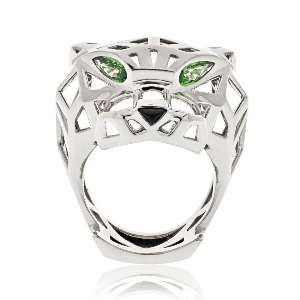 Carthttier 18K White Gold Panthere Skeleton EU 59 Ring