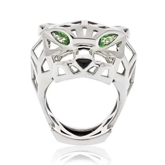 Carthttier 18K White Gold Panthere Skeleton EU 59 Ring