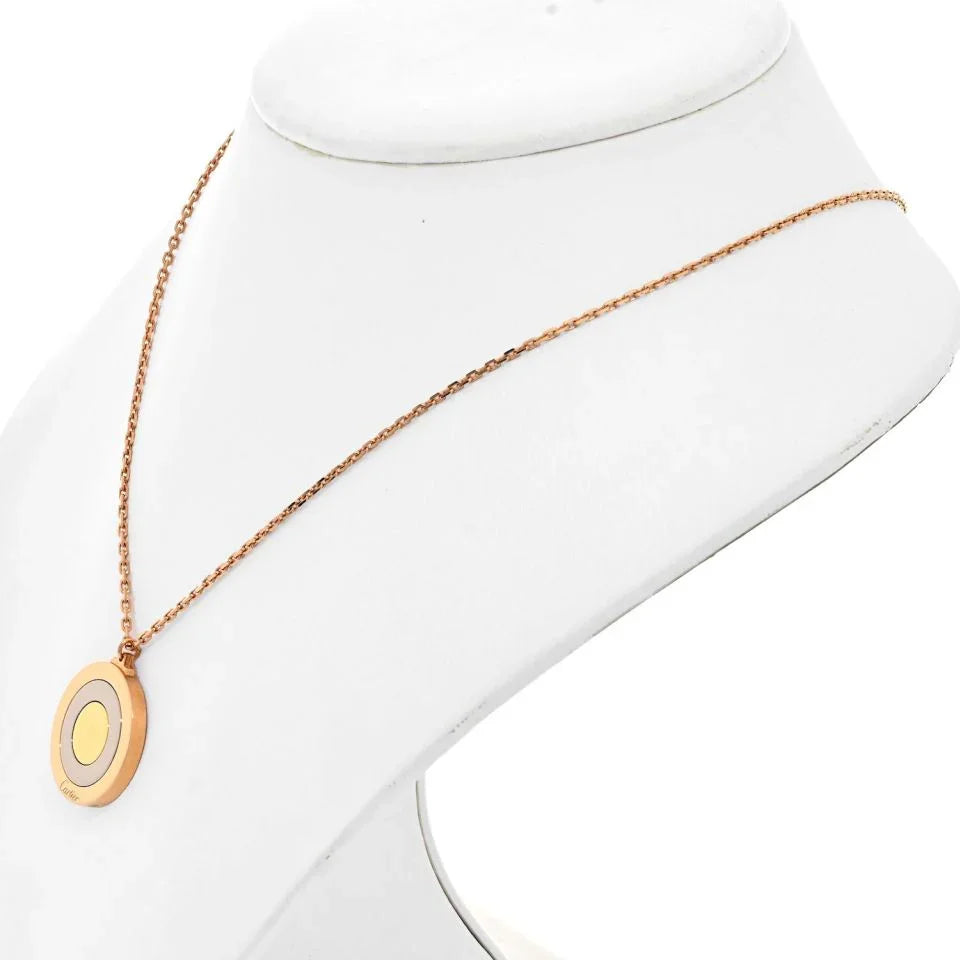 Carthttier 18K Tri Color Bullseye Tricolor Necklace