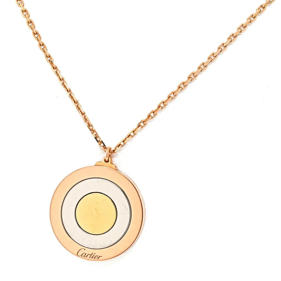 Carthttier 18K Tri Color Bullseye Tricolor Necklace