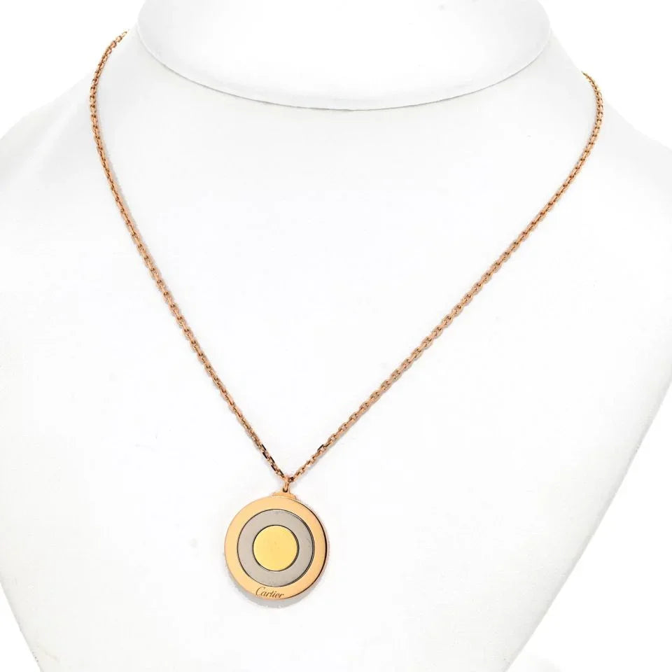 Carthttier 18K Tri Color Bullseye Tricolor Necklace