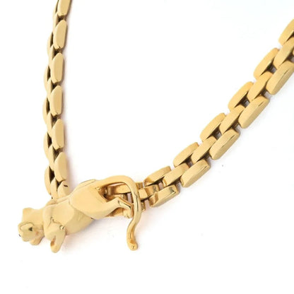 Carthttier 18K Yellow Gold Panthere Maillon Link Chain Vintage Necklace