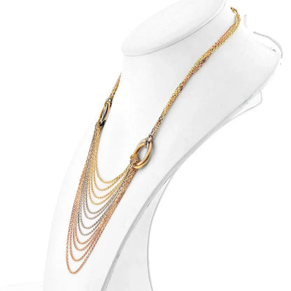 Carthttier Trinity Tricolors 18K Tri Color Multi Chain Trinity Tricolor Chain Necklace