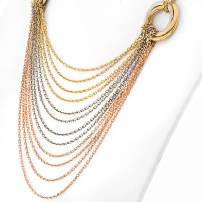 Carthttier Trinity Tricolors 18K Tri Color Multi Chain Trinity Tricolor Chain Necklace