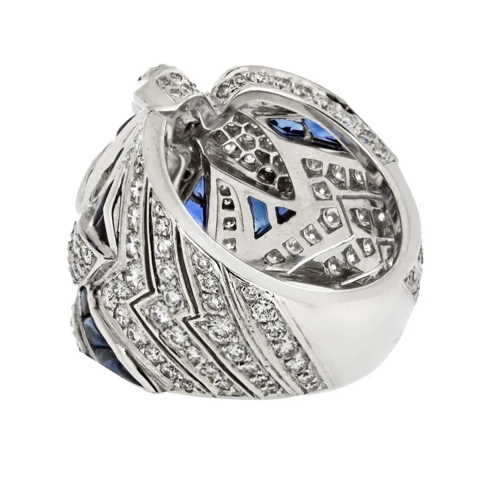 Carthttier 18K White Gold Diamond And Sapphire Dove Ring