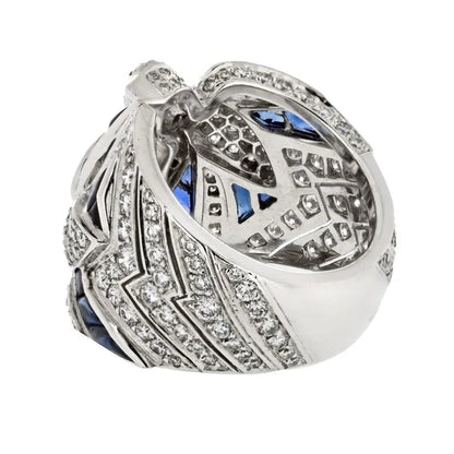 Carthttier 18K White Gold Diamond And Sapphire Dove Ring