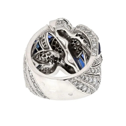 Carthttier 18K White Gold Diamond And Sapphire Dove Ring